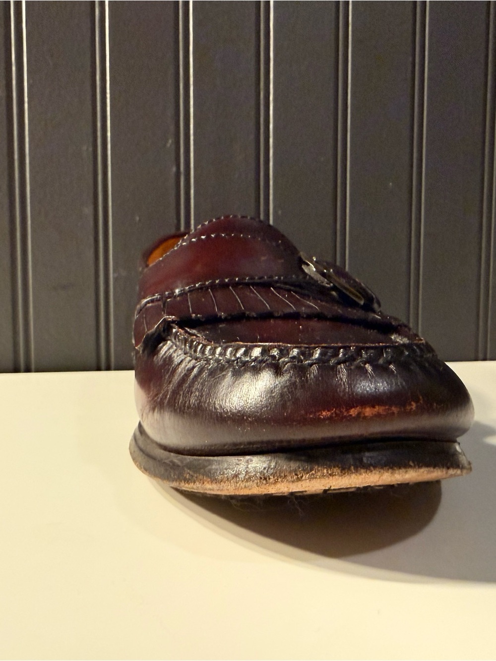 Cole Haan men's burgundy leather kiltie buckle monk strap loafers 9.5d - Picture 7 of 16
